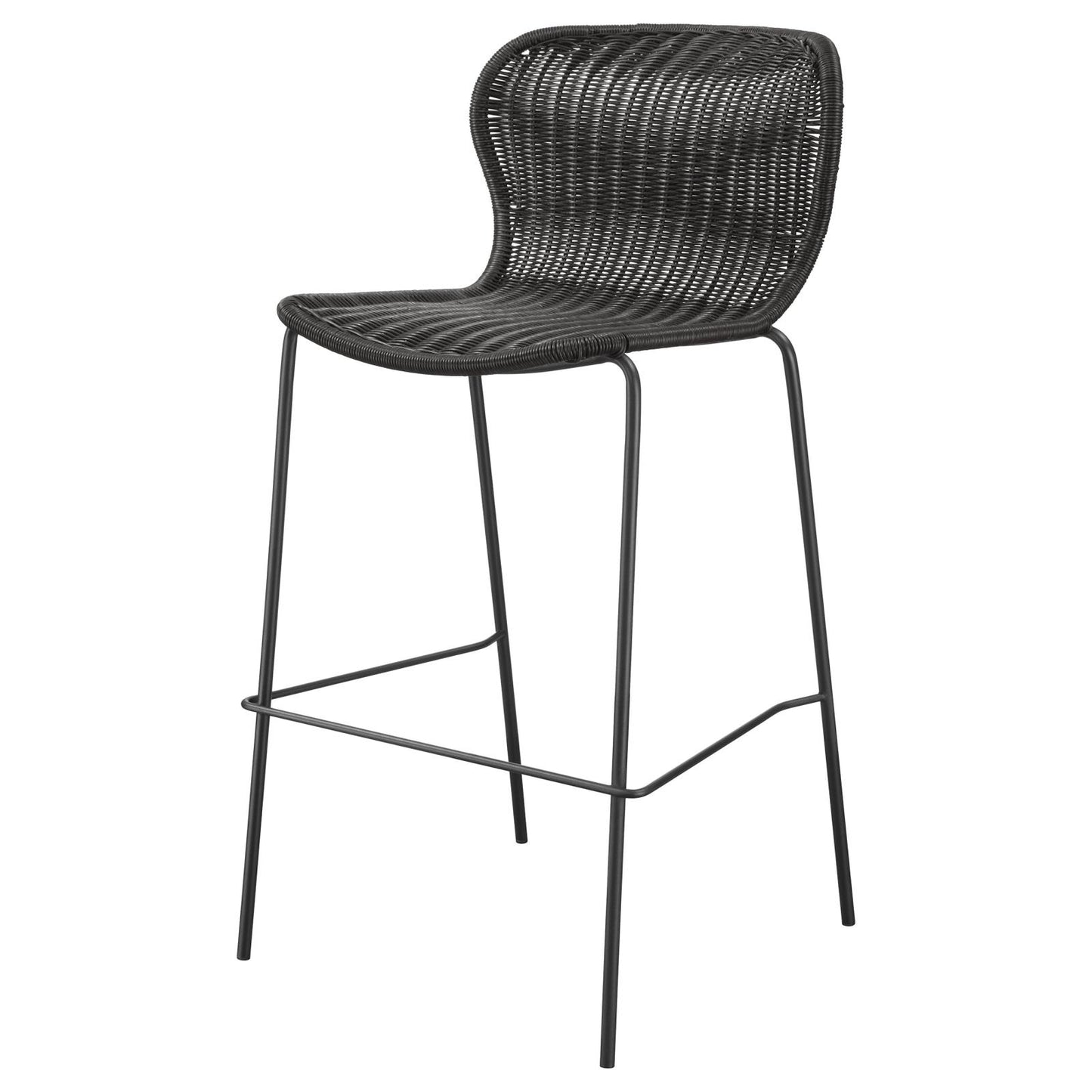 McKinley Upholstered Bar Stools with Footrest (Set of 2) Brown and Sandy Black