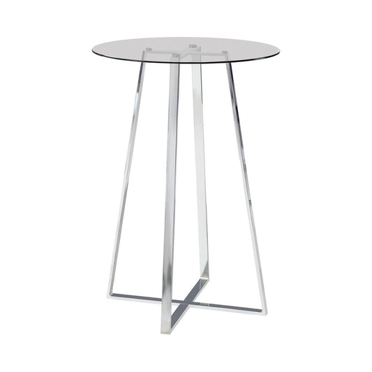 Zanella Glass Top Bar Table Chrome