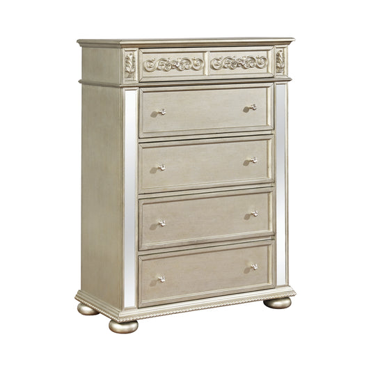 Heidi 5-drawer Chest Metallic Platinum