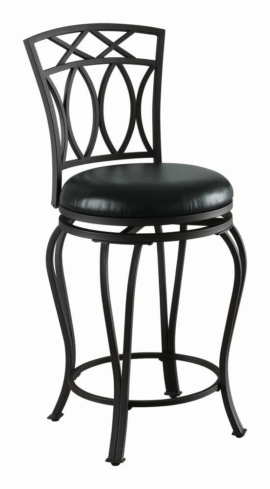 Adamsville Upholstered Swivel Counter Height Stool Black