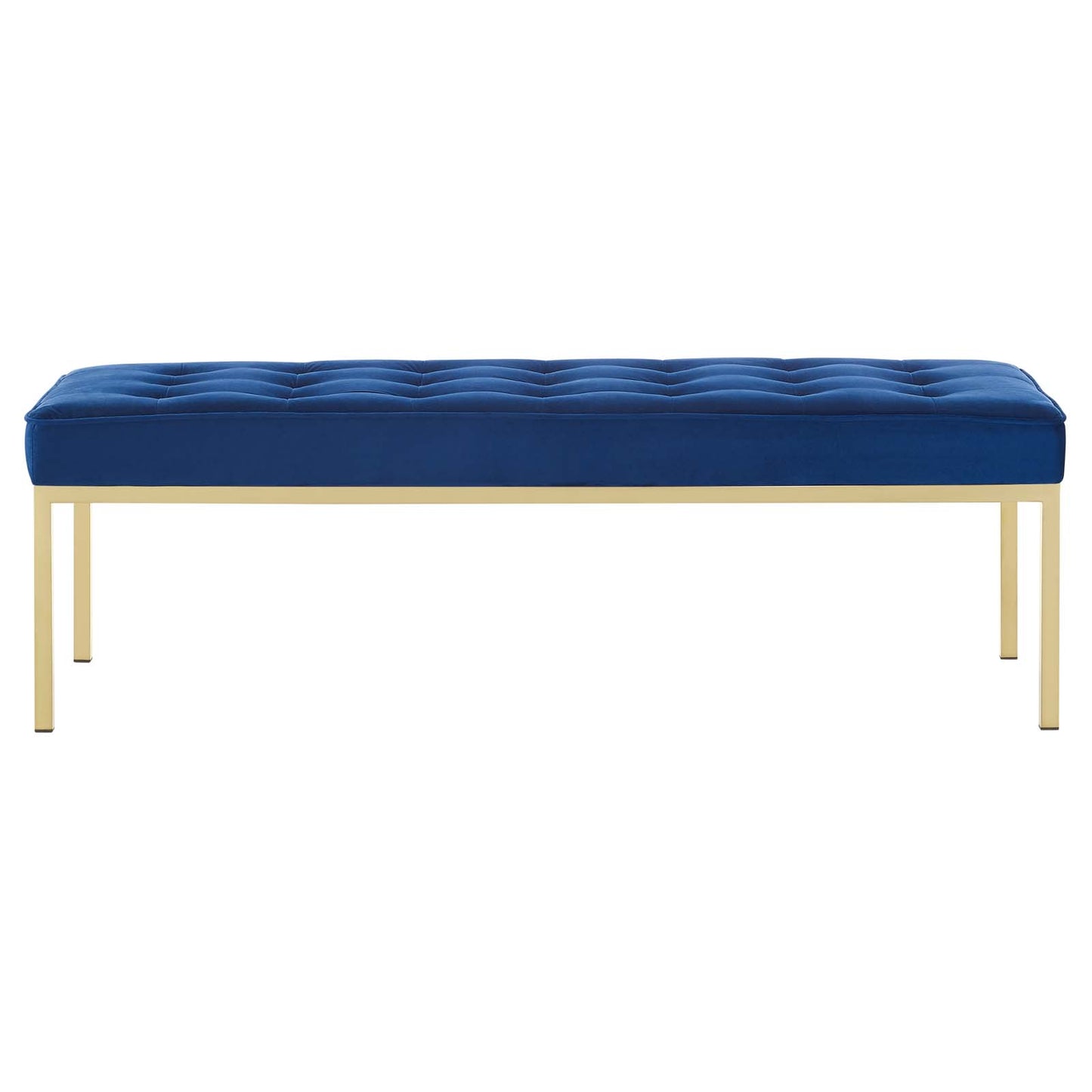 Loft Gold Stainless Steel Leg Large Performance Velvet Bench