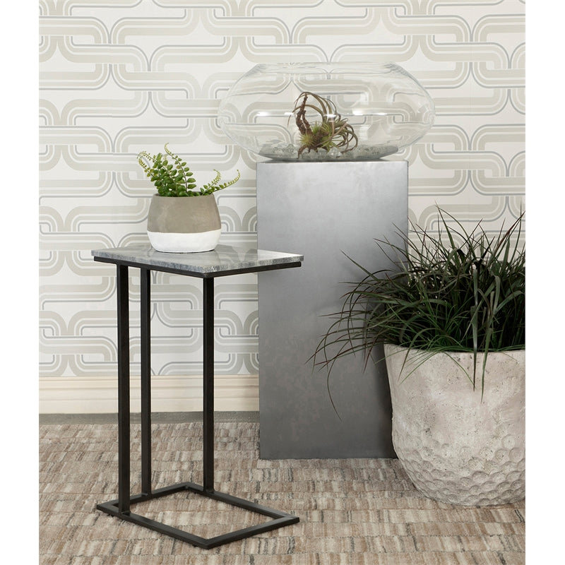 Accent Table with Marble Top Grey