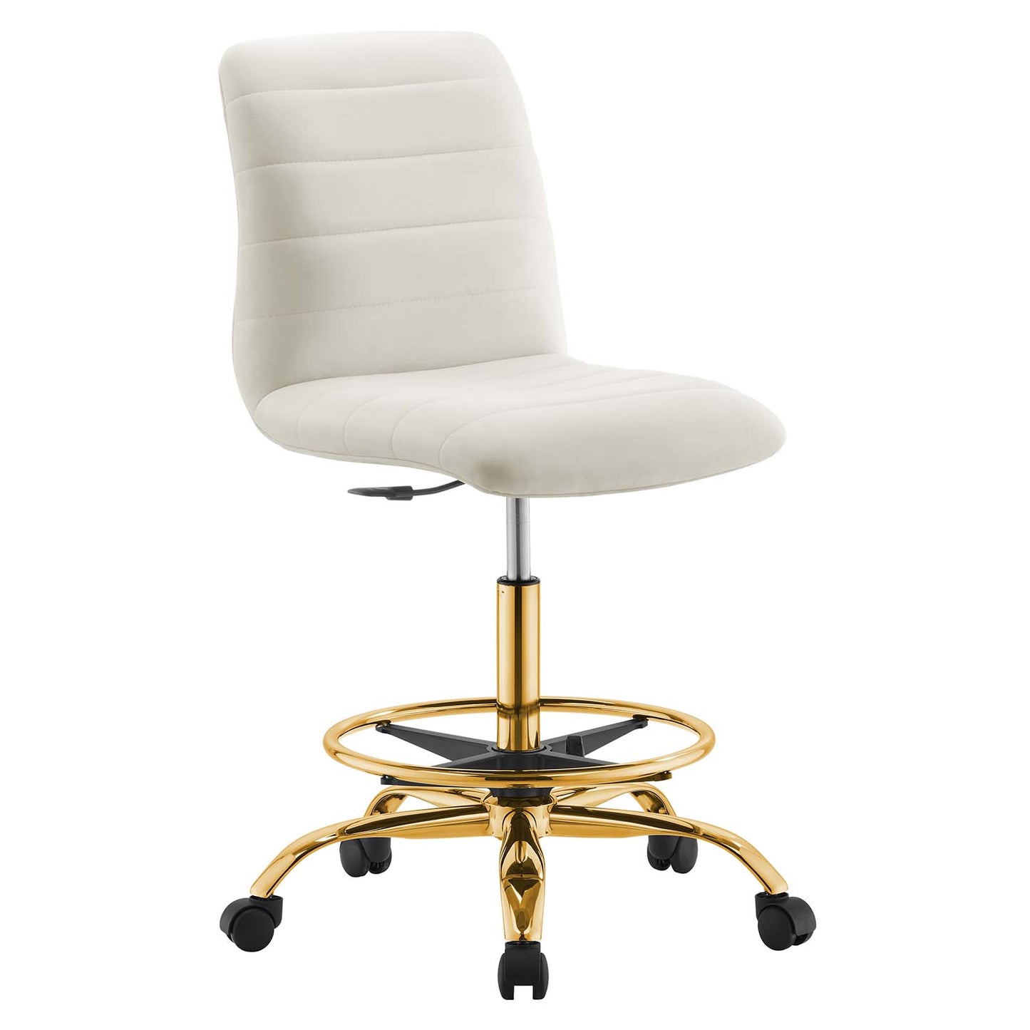 Ripple Armless Performance Velvet Drafting Chair