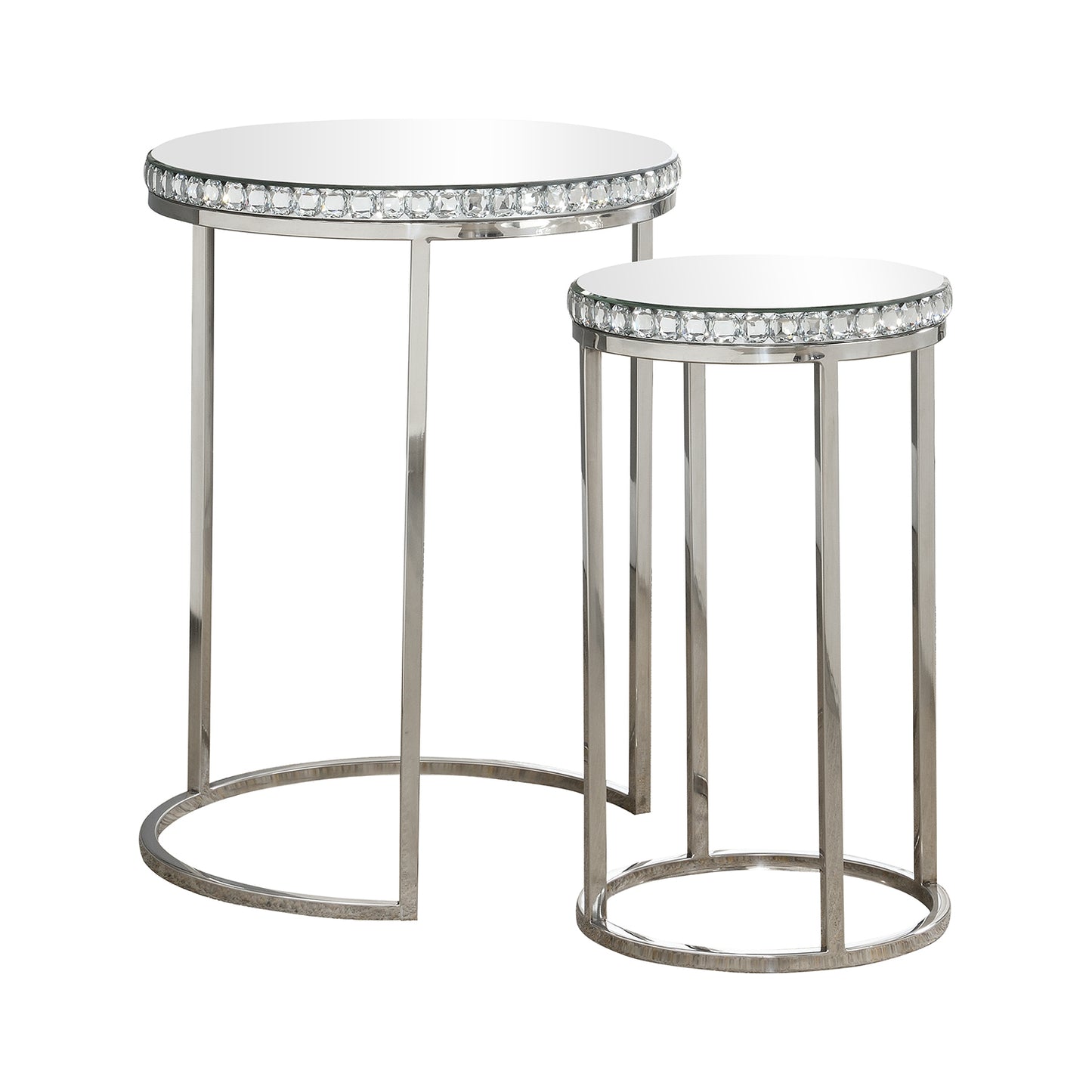 Bleker 2-piece Round Nesting Table Silver