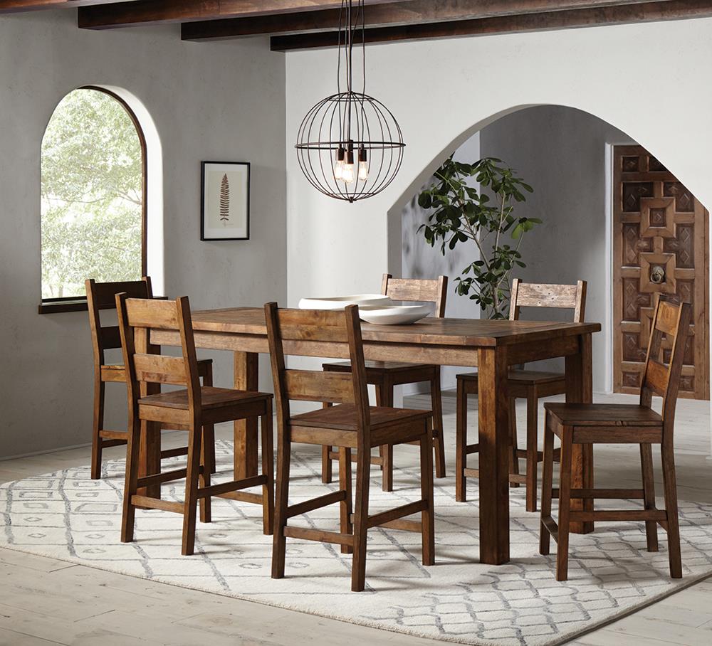 Coleman 5-piece Counter Height Dining Set Rustic Golden Brown