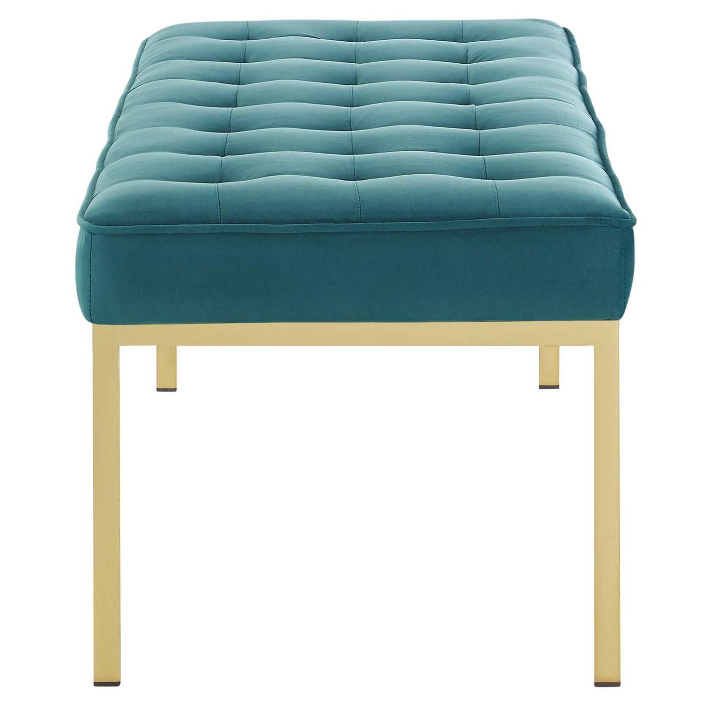 Loft Gold Stainless Steel Leg Large Performance Velvet Bench