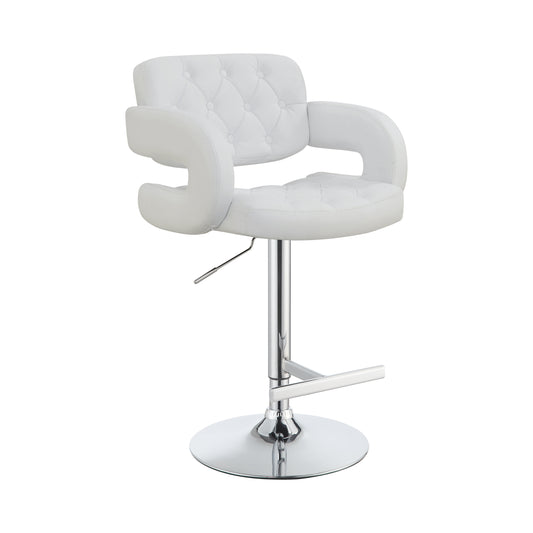 Brandi 29" Adjustable Height Bar Stool Chrome and White