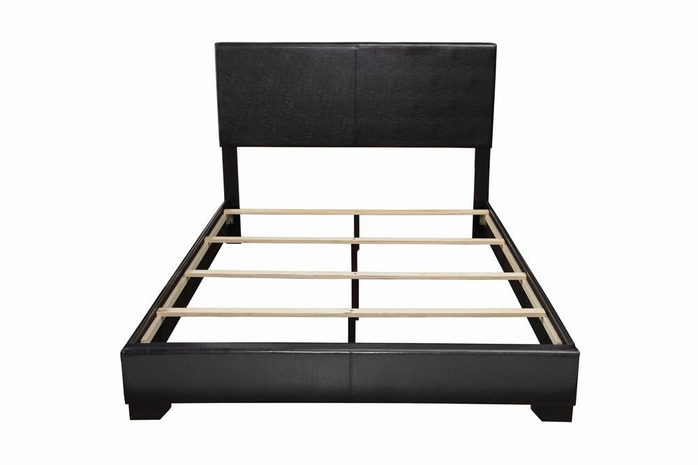 Conner Eastern King Upholstered Panel Bed Black