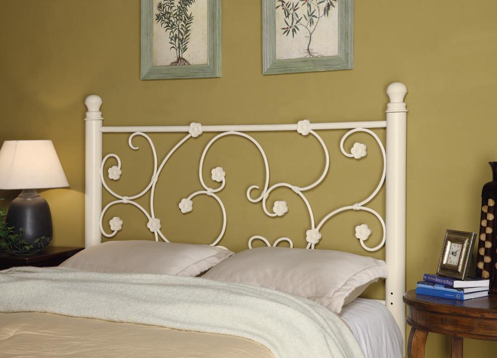 Chelsea Full/Queen Headboard with Floral Pattern White