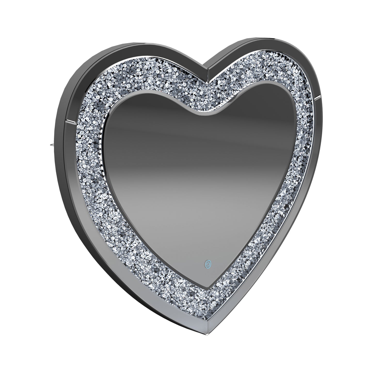 Heart Shape Wall Mirror Silver