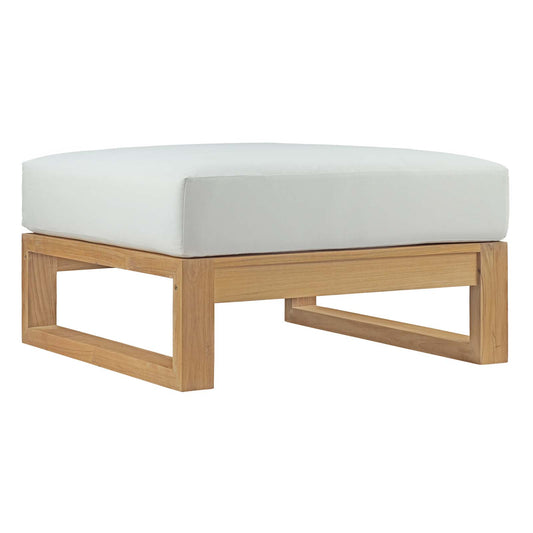 Upland Outdoor Patio Teak Ottoman