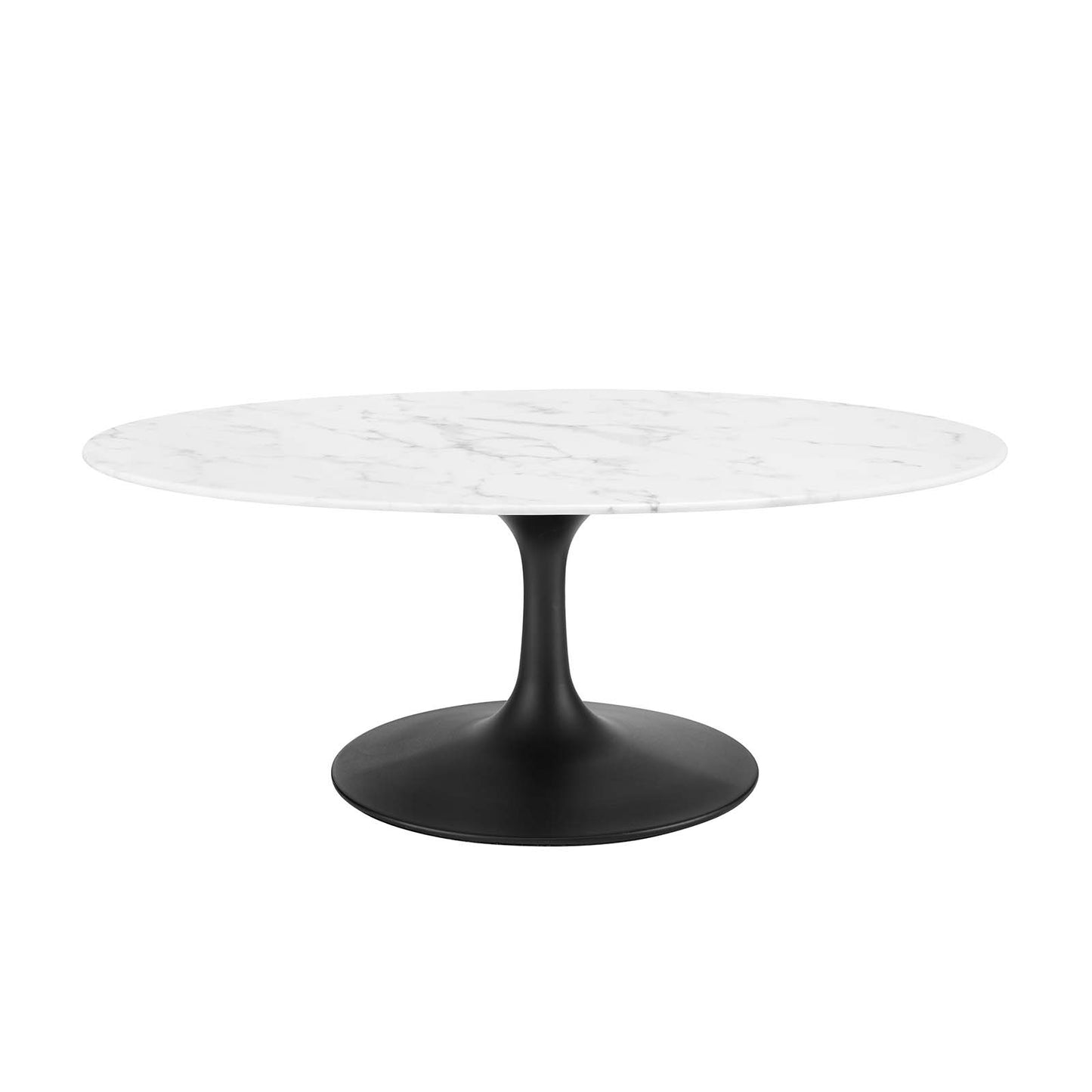 Lippa 42" Oval-Shaped Artificial Marble Coffee Table