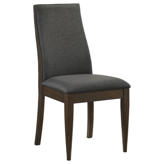 Wes Upholstered Side Chair (Set of 2) Grey and Dark Walnut