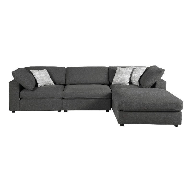 4-piece Upholstered Modular Sectional Charcoal