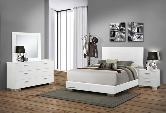 Felicity Panel Bedroom Set Glossy White