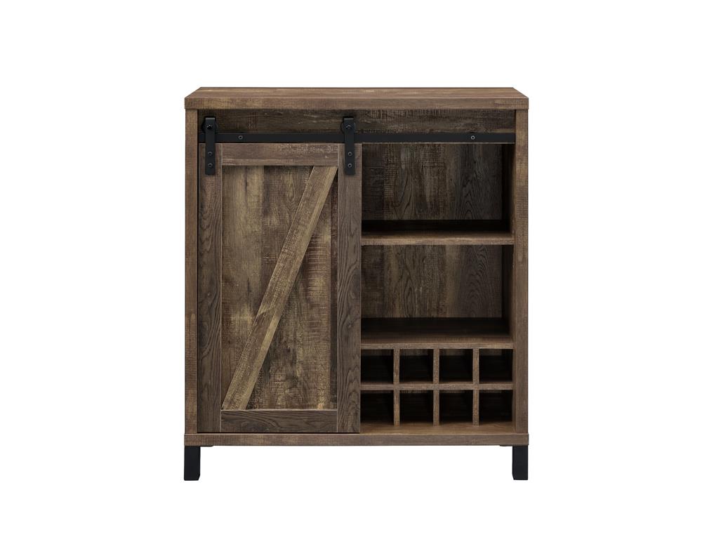 Arlington Bar Cabinet with Sliding Door Rustic Oak