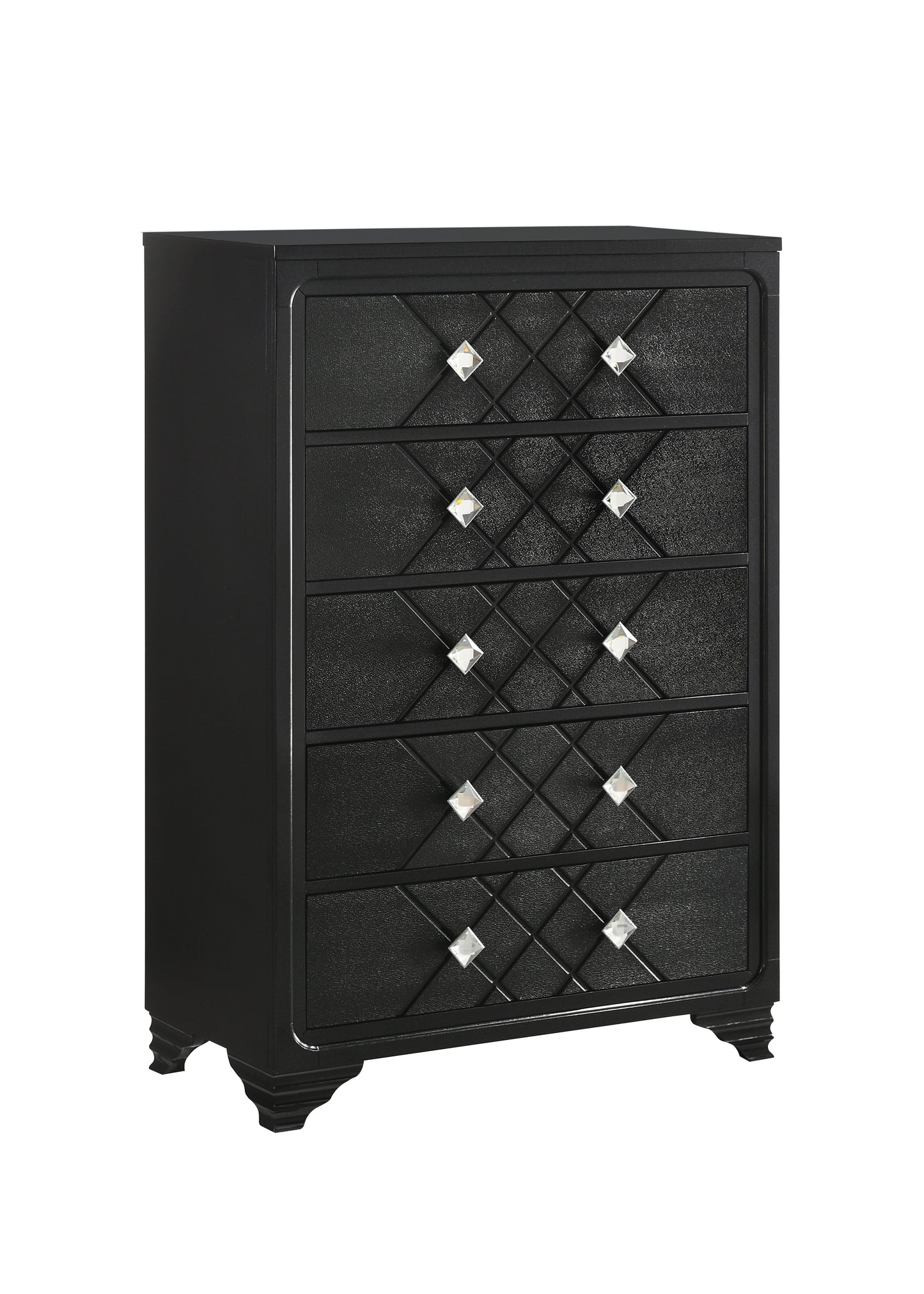 Penelope 5-drawer Chest Black