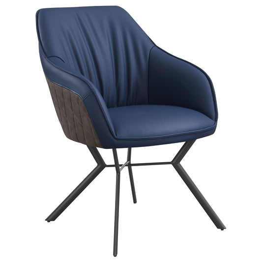 Trevon Upholstered Tufted Side Chairs (Set of 2) Blue and Brown