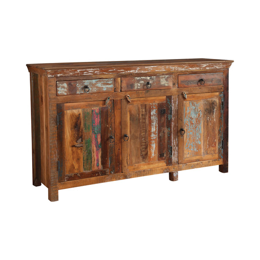 3-door Accent Cabinet Reclaimed Wood