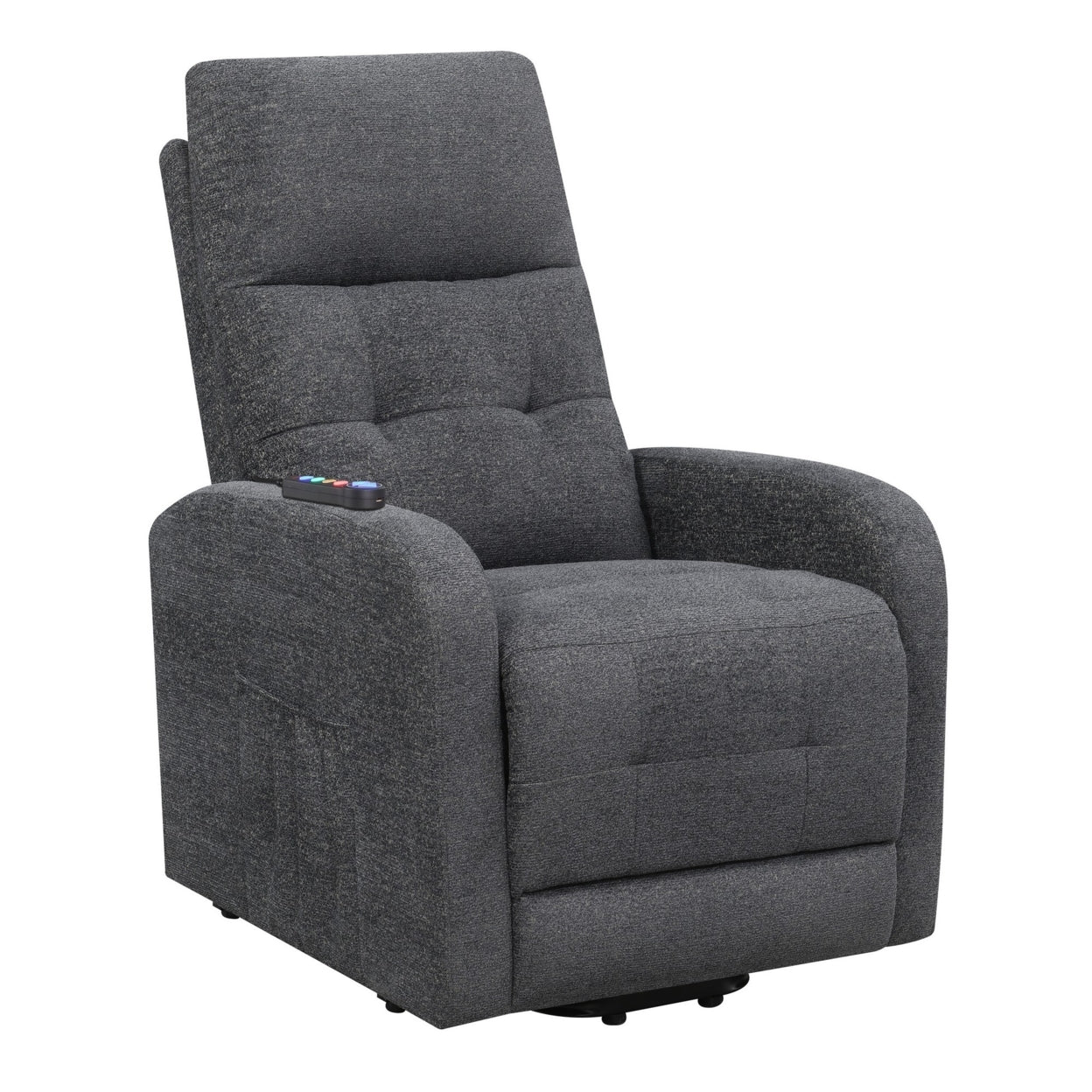 Tufted Upholstered Power Lift Recliner Charcoal