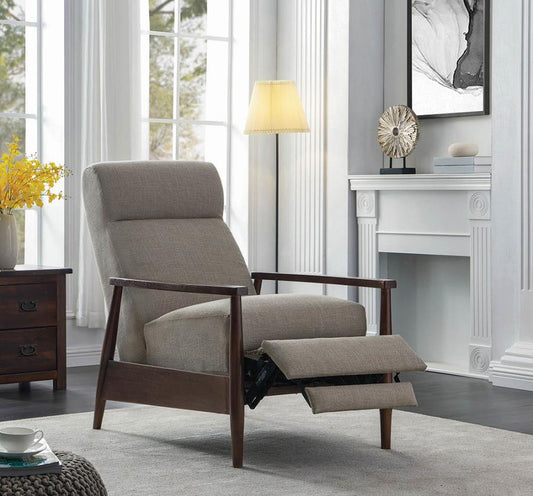 Upholstered Push-Back Recliner Cream