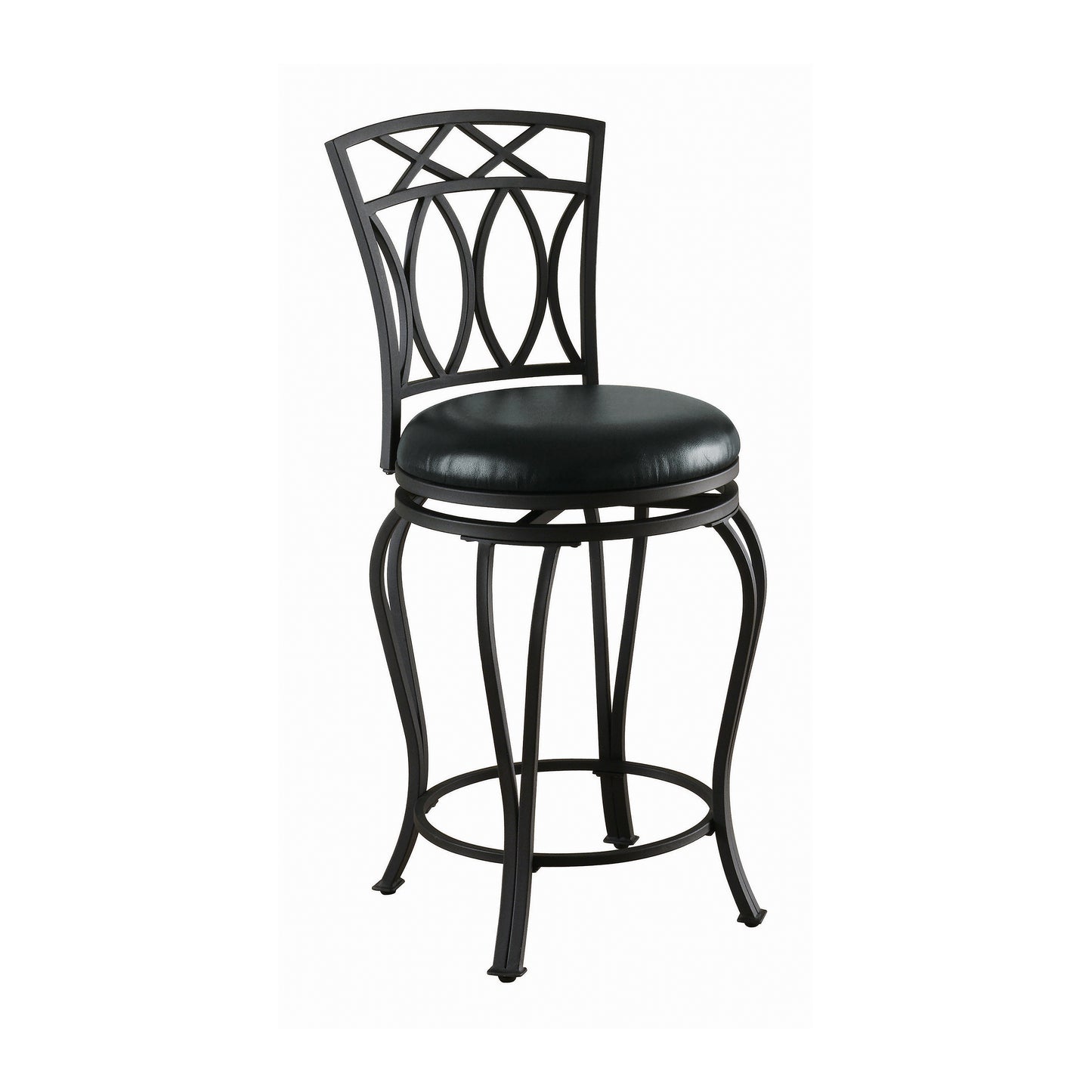 Adamsville Upholstered Swivel Counter Height Stool Black