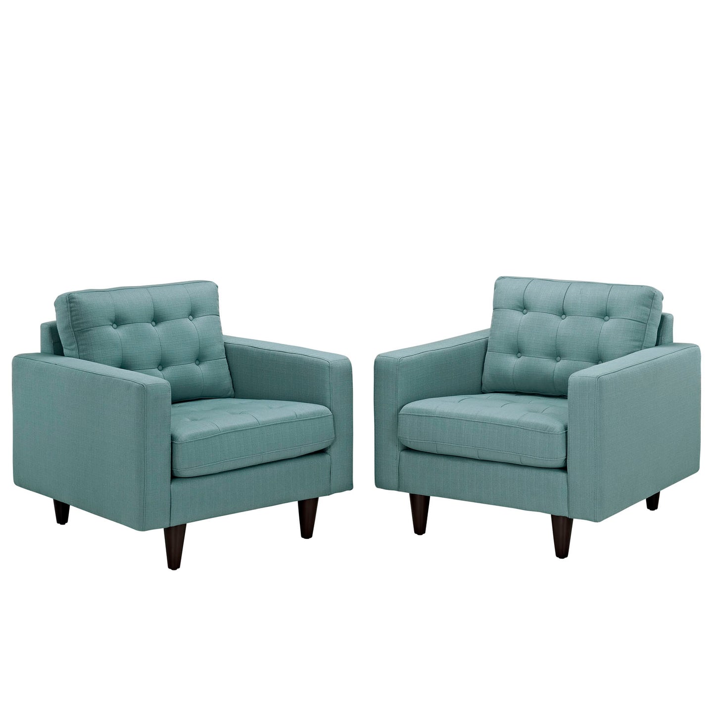 Empress Armchair Upholstered Fabric Set of 2