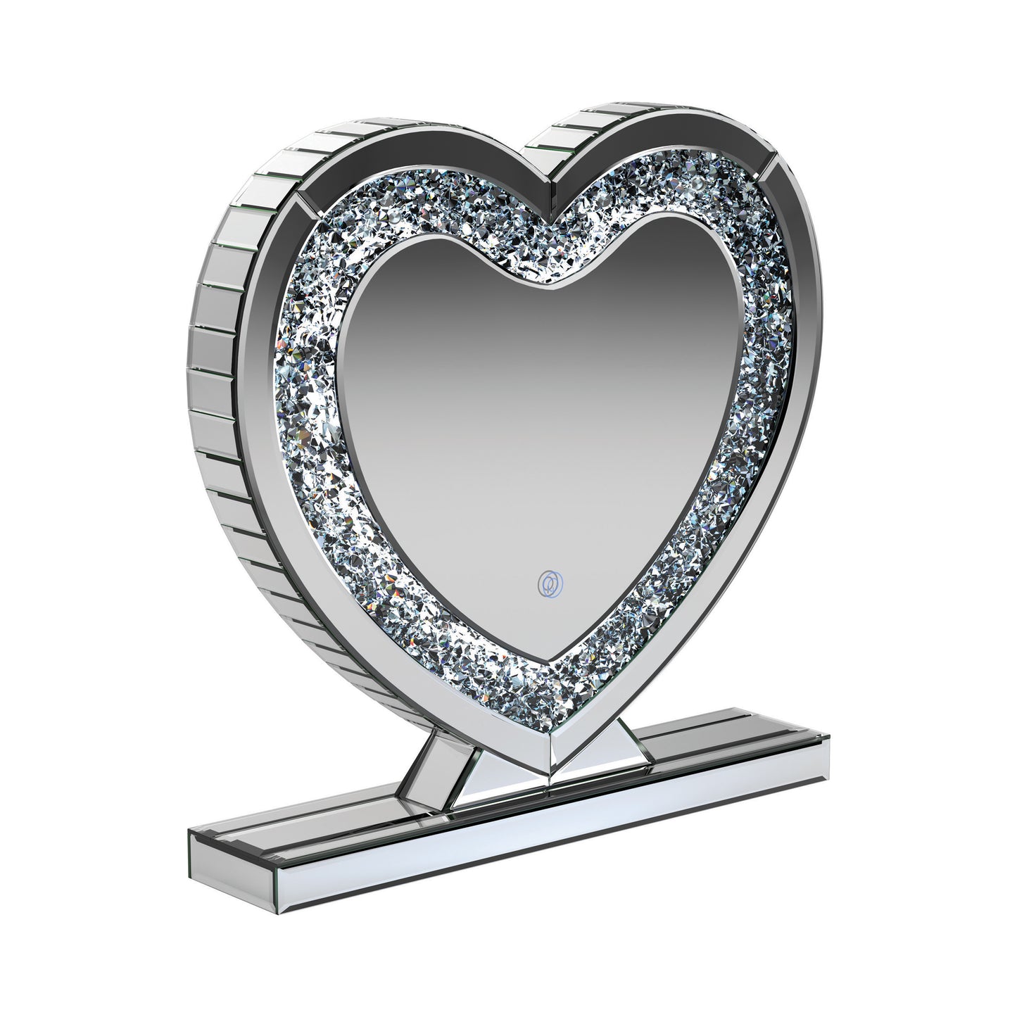 Heart Shape Table Mirror Silver