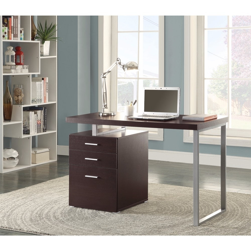 Brennan 3-drawer Office Desk Cappuccino