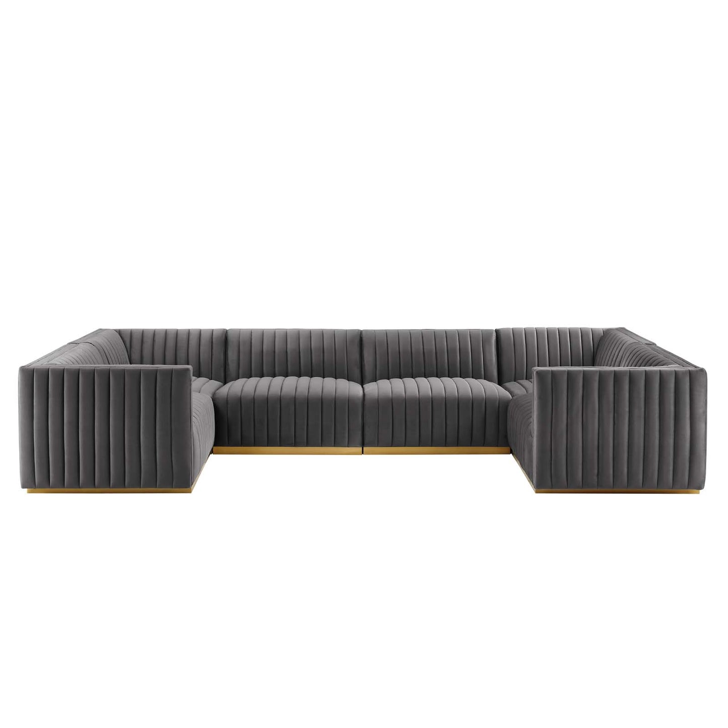 Conjure Channel Tufted Performance Velvet 6-Piece U-Shaped Sectional