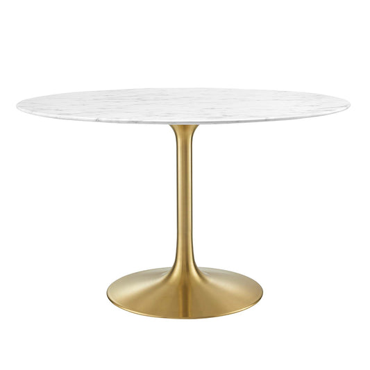 Lippa 47" Round Artificial Marble Dining Table