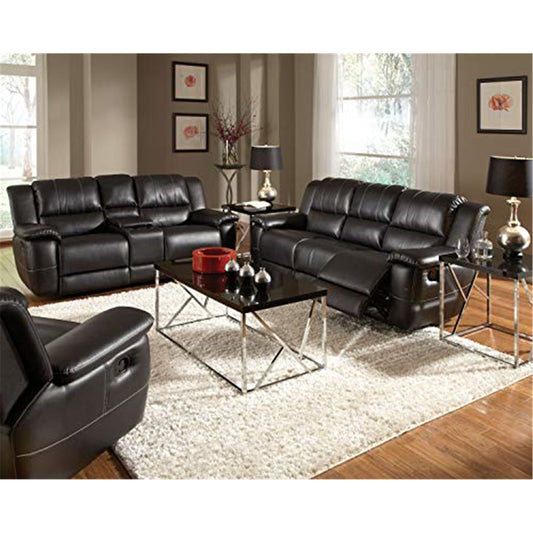 Lee Upholstered Pillow Top Arm Living Room Set Black