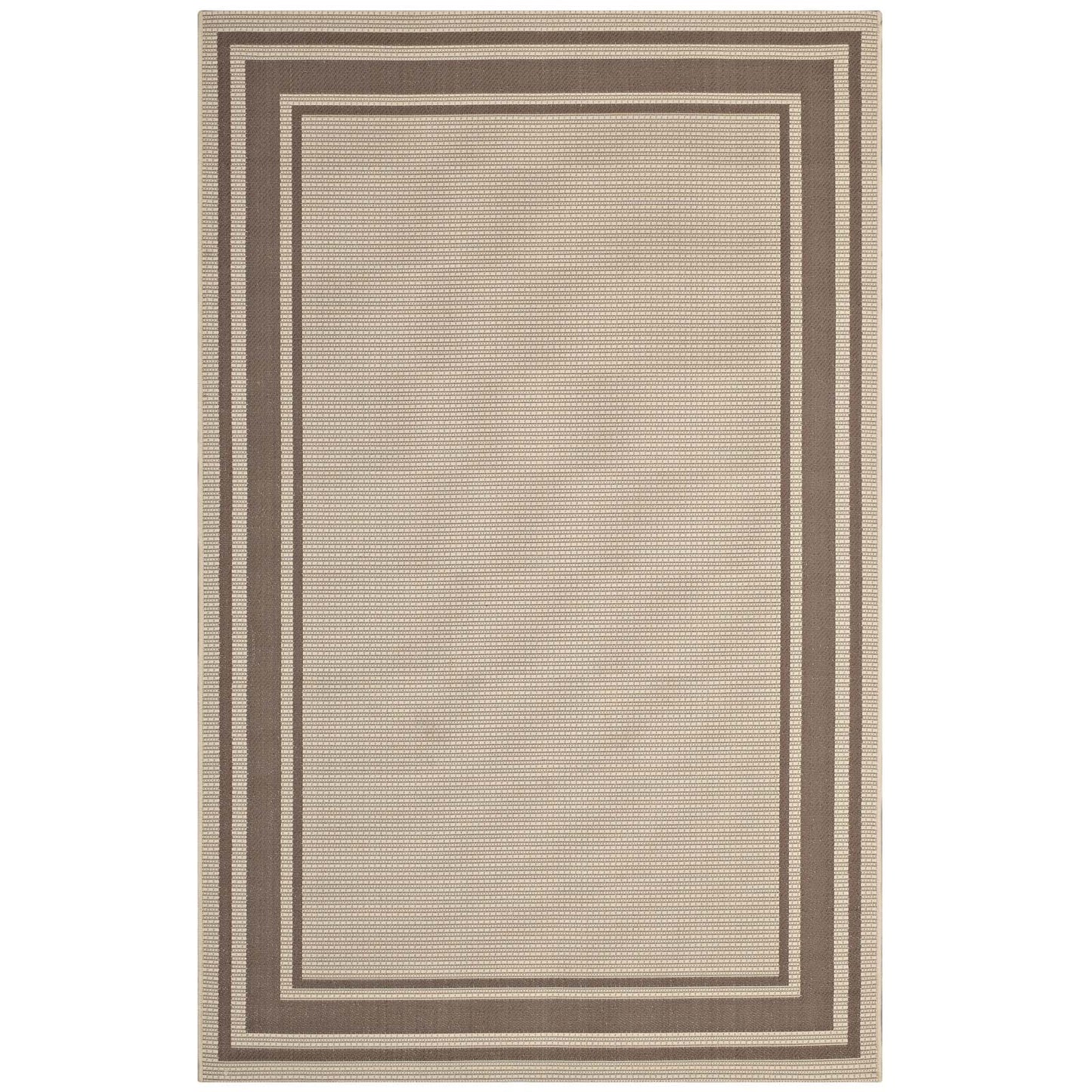 Rim Solid Border 5x8 Indoor and Outdoor Area Rug