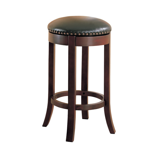 Aboushi Swivel Bar Stools with Upholstered Seat Brown (Set of 2)