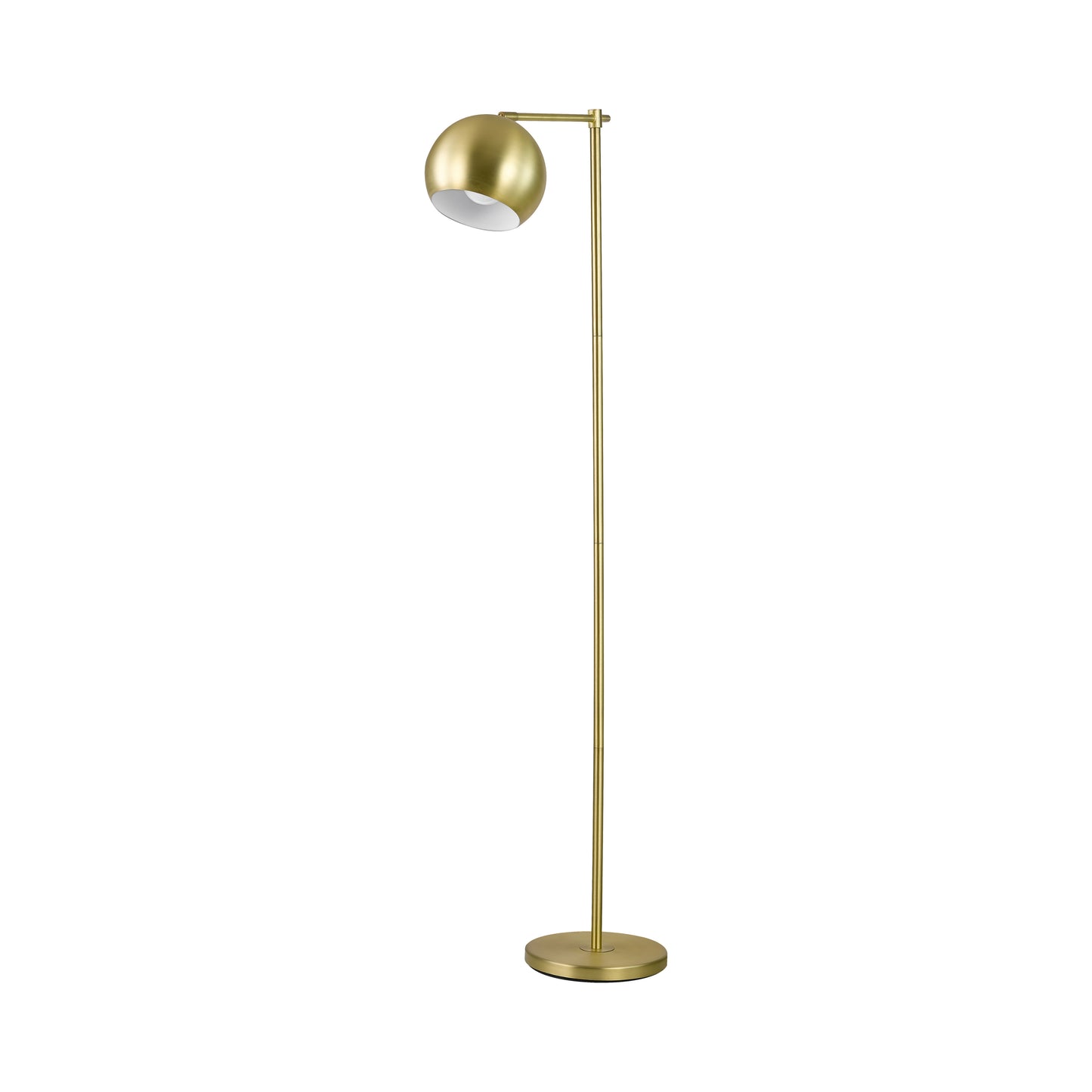 1-light Dome Shade Floor Lamp Brass