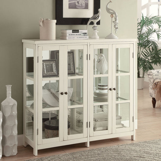 4-door Display Accent Cabinet White