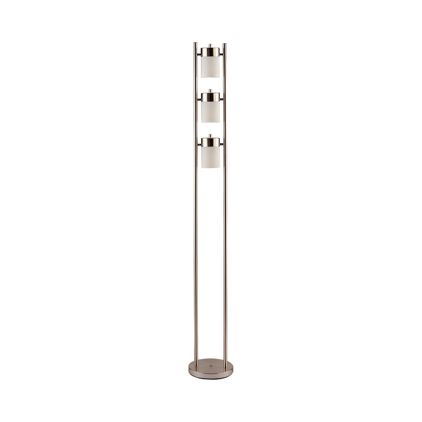 Floor Lamp with 3 Swivel Lights Brushed Silver