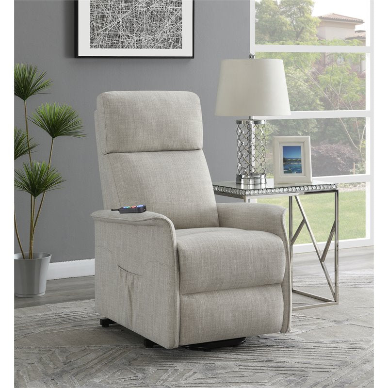 Power Lift Recliner with Wired Remote Beige