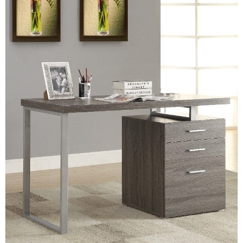 3-drawer Brennan Office Desk Weathered Grey