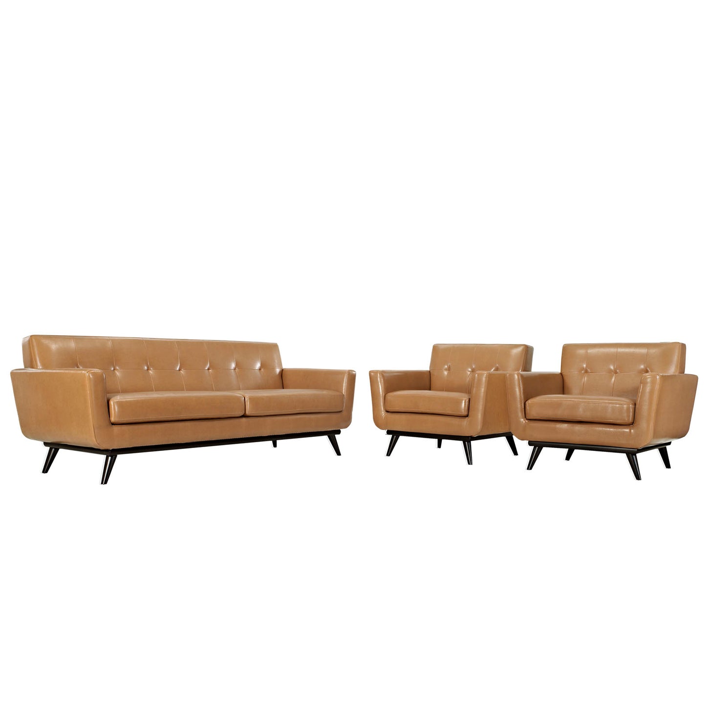 Engage 3 Piece Leather Living Room Set