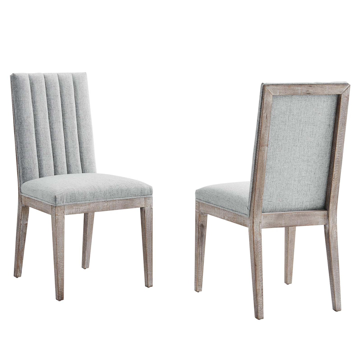 Maisonette French Vintage Tufted Fabric Dining Side Chairs Set of 2