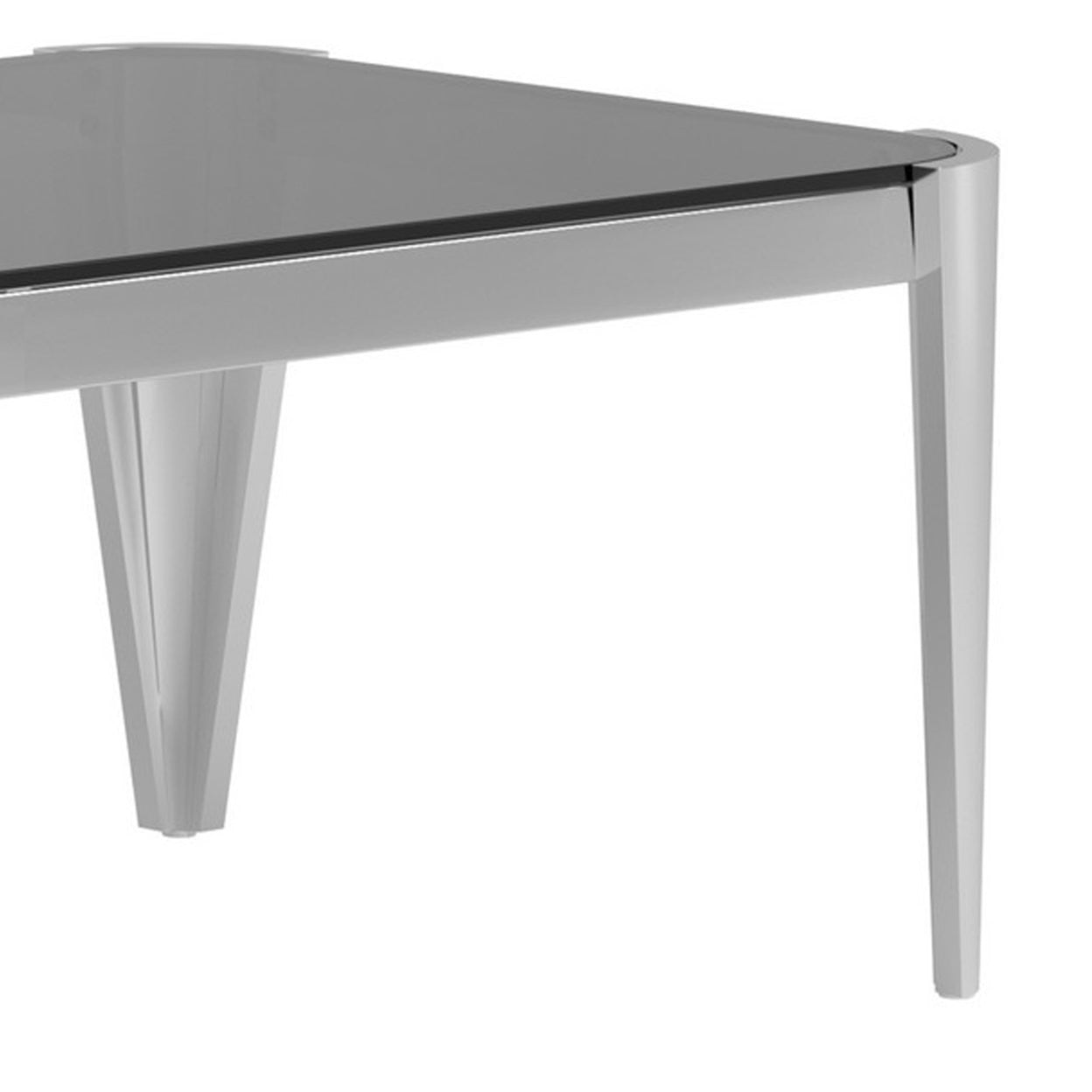 Rectangle Glass Top Coffee Table Silver and Grey