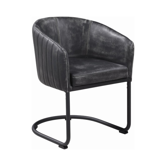 Banner Upholstered Dining Chair Anthracite and Matte Black