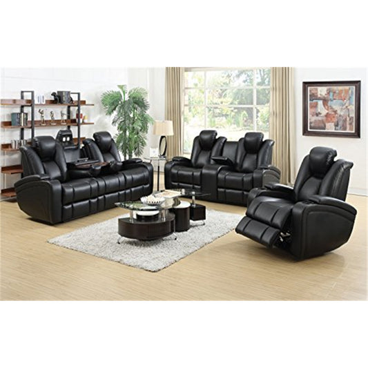 Delange Upholstered Tufted Living Room Set Black