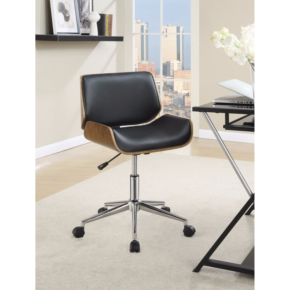 Adjustable Height Office Chair Black and Chrome