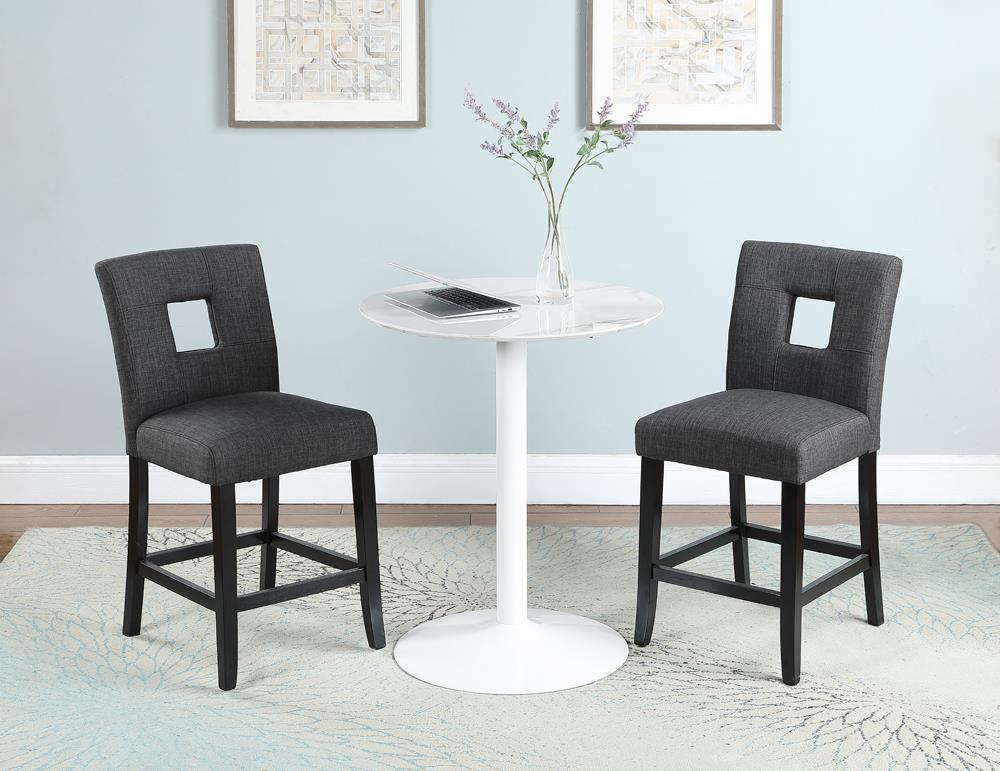 Alandale Upholstered Counter Height Stools Grey and Black (Set of 2)