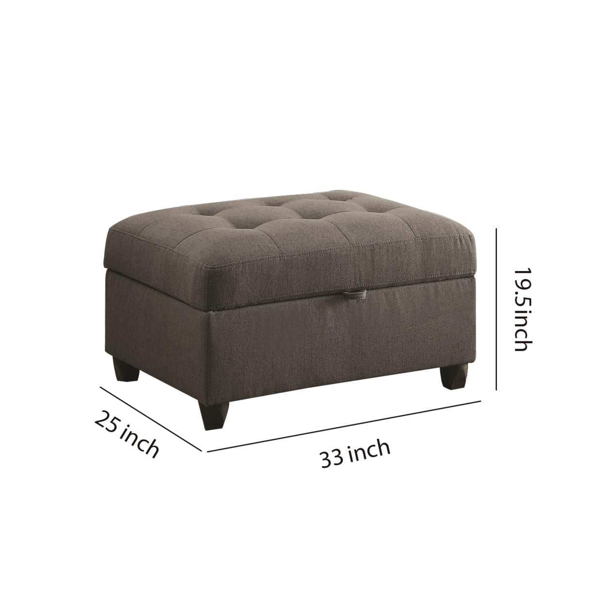 Stonenesse Tufted Storage Ottoman Grey