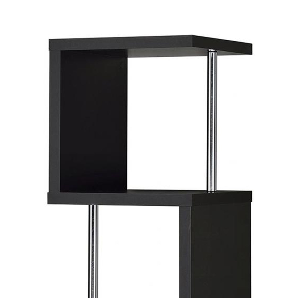 Baxter 4-shelf Bookcase Black and Chrome