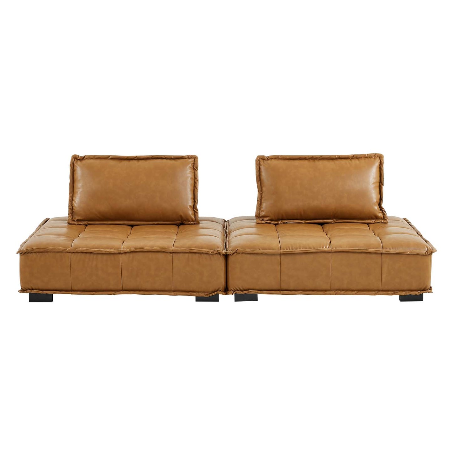 Saunter Tufted Vegan Leather Vegan Leather 2-Piece Loveseat