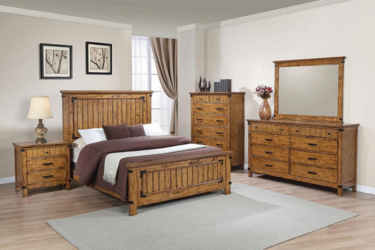 Brenner Panel Bedroom Set Rustic Honey